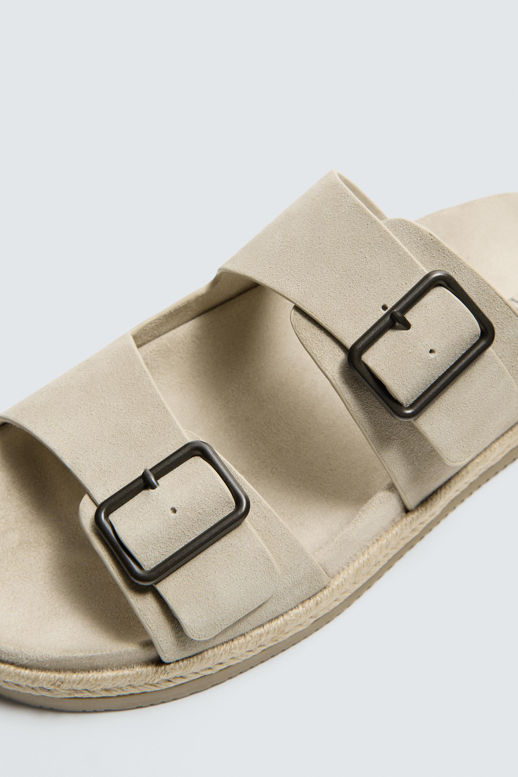 SANDALES EN CUIR À DOUBLE BRIDE
